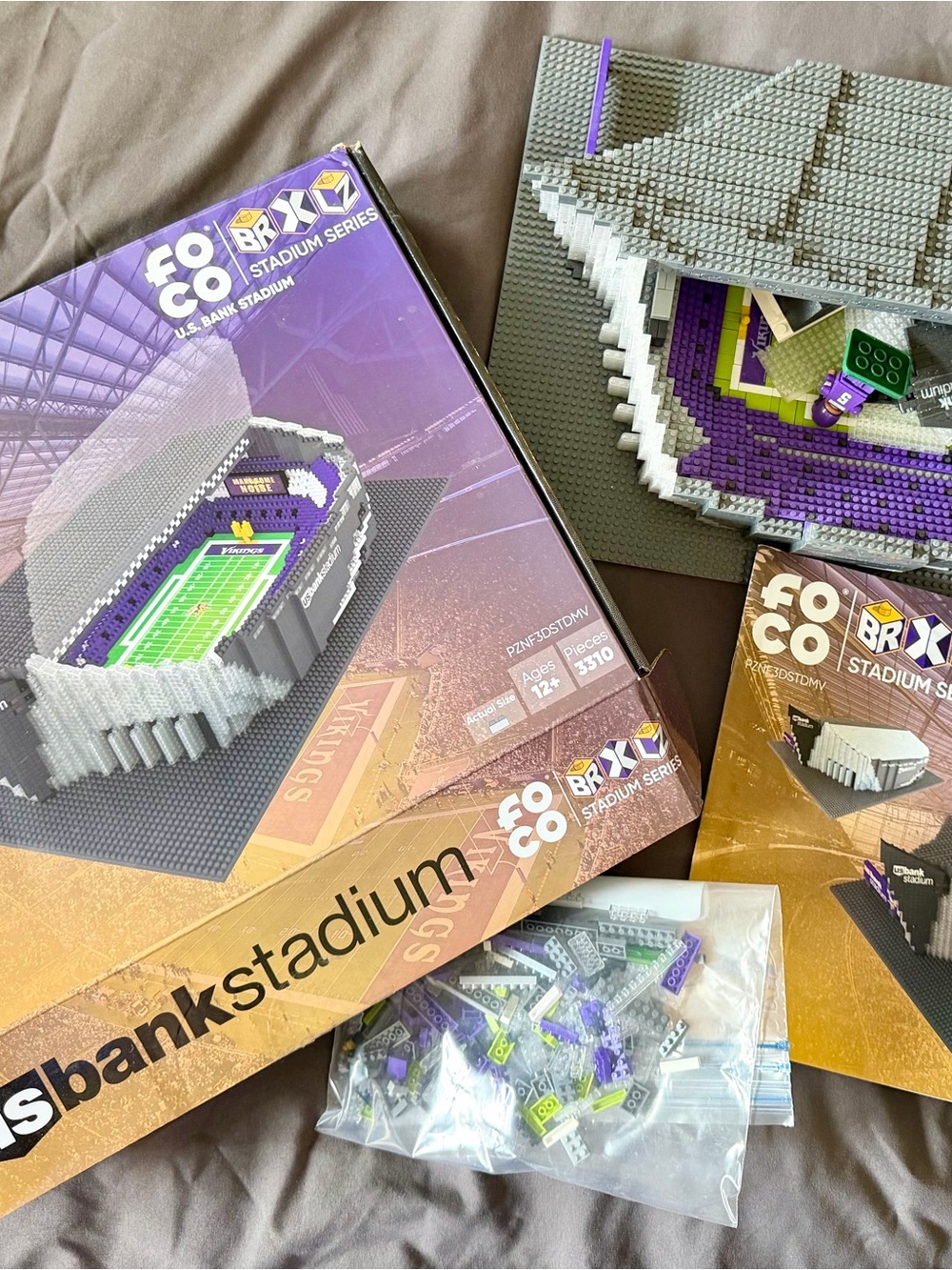 FOCO BRXLZ U.S. Bank Stadium Purple & Gray Stadium Model